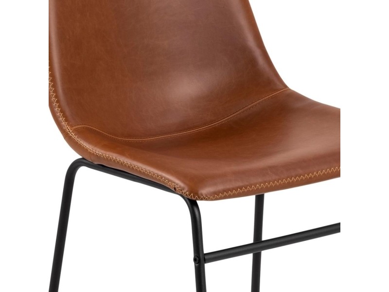 Krzesło Oregon brązowe PU - ACTONA